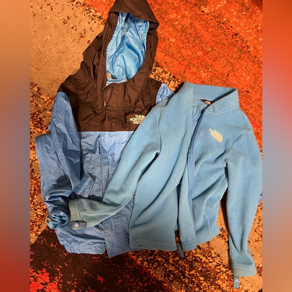 Boys north face rain jacket w fleece insert